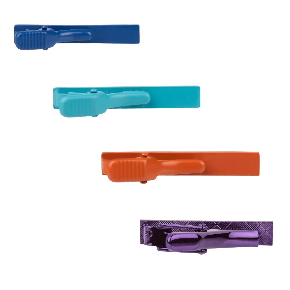 Multicolor Matte Brass Tie Bars Pack of 4