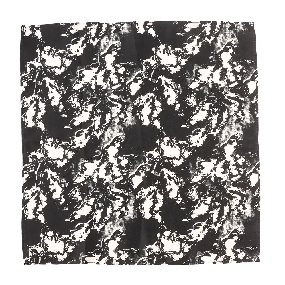 Black Silk Cravat and Pocket Square Combo
