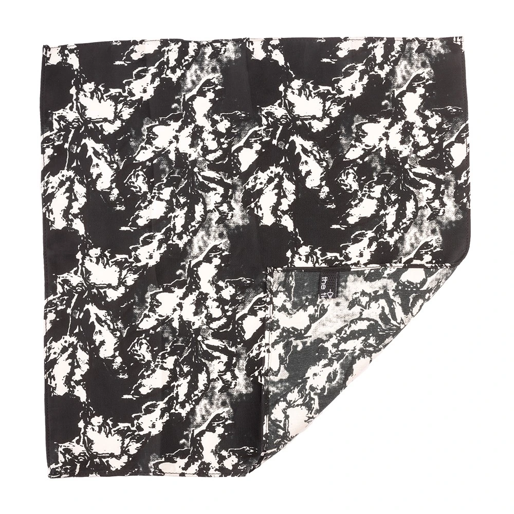 Black Silk Cravat and Pocket Square Combo