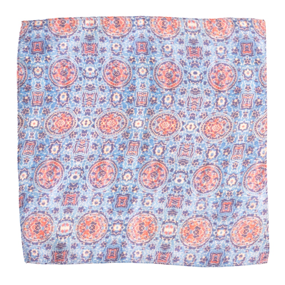 Sky Blue Silk Cravat and Pocket Square Combo