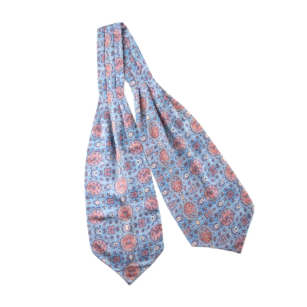 Sky Blue Silk Cravat and Pocket Square Combo