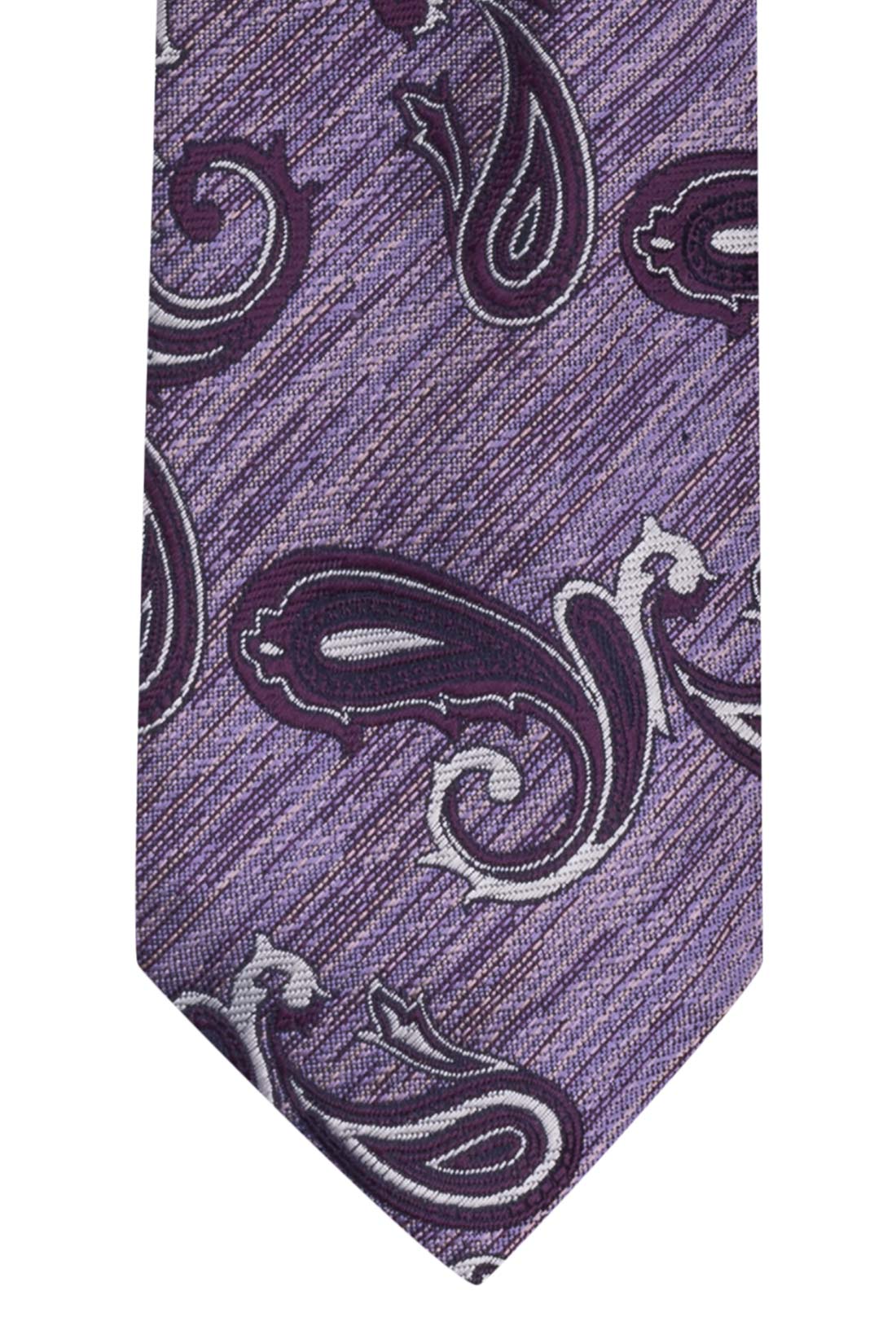 Purple Paisley Microfiber Reversible Necktie Combo