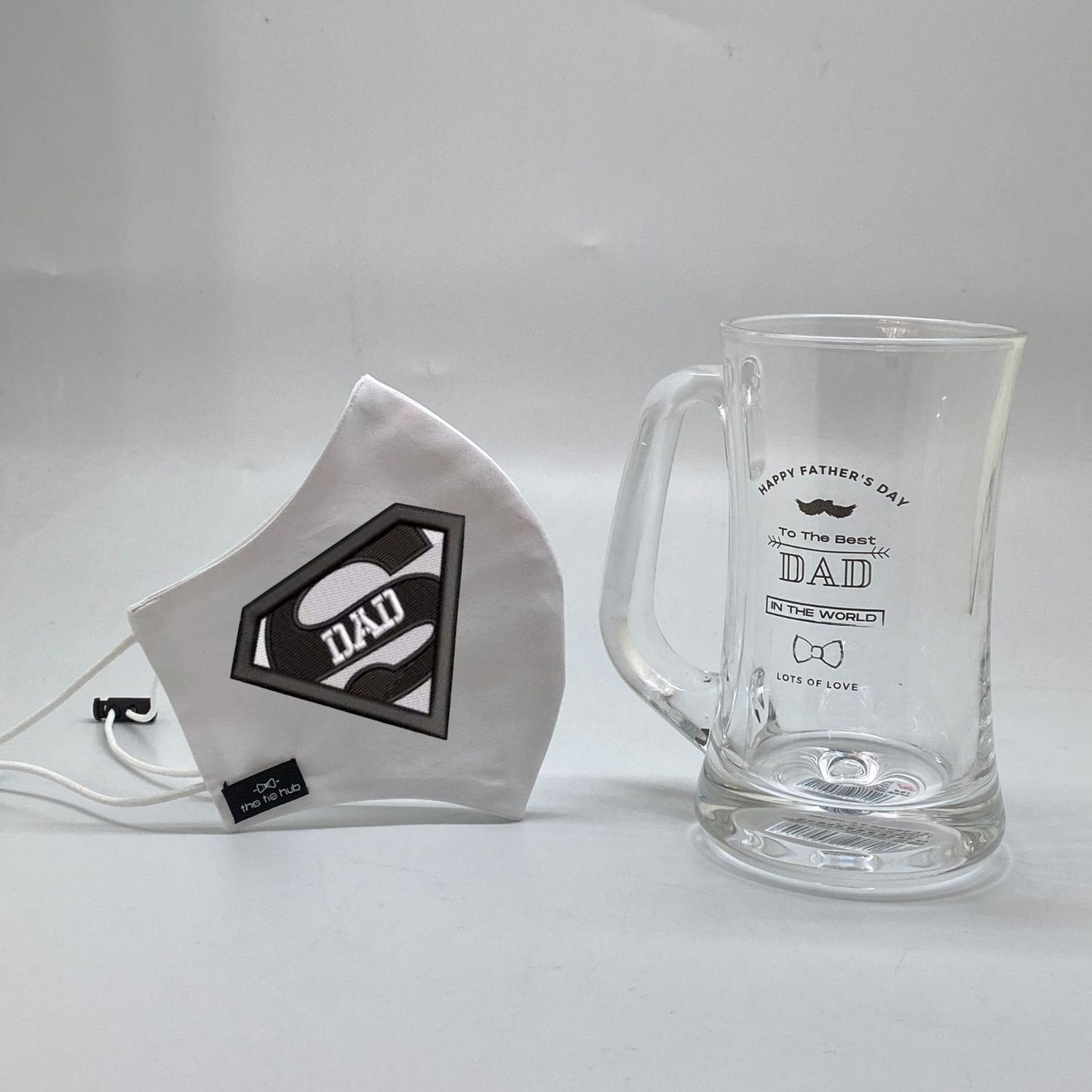 SUPER DAD b/w Face Mask with Beer Mug