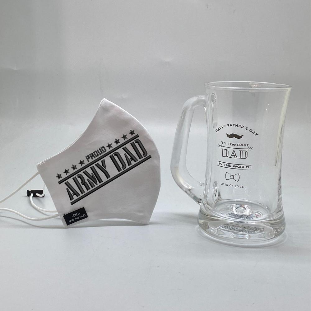 Proud Army Dad Face Mask with Beer Mug