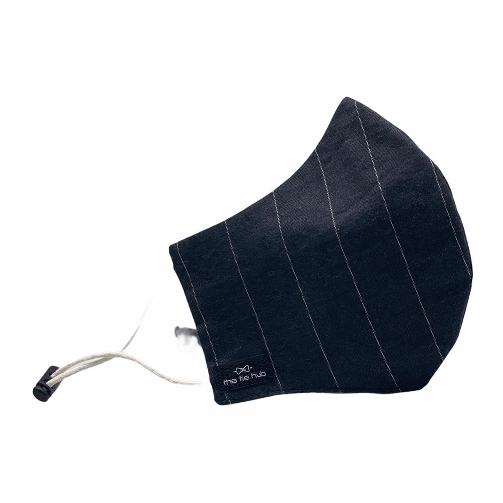Dark Grey Stripe Premium Cotton Face Mask