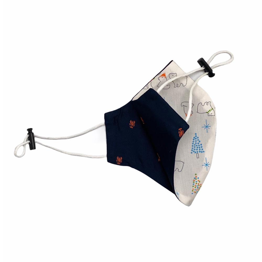 Blue Crab 100% Premium Cotton Reusable Reversible Face Mask for Kids