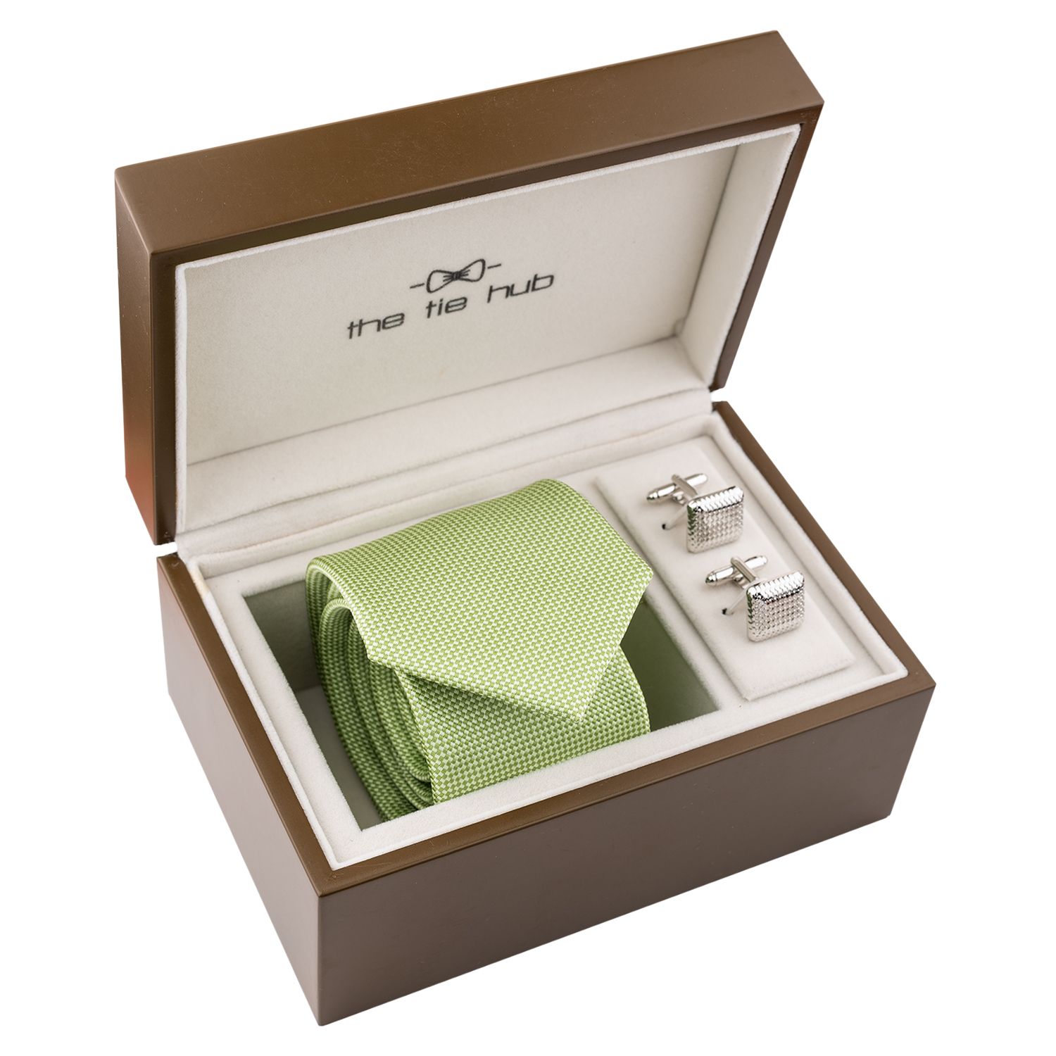 Green Solid Microfiber Necktie Combo