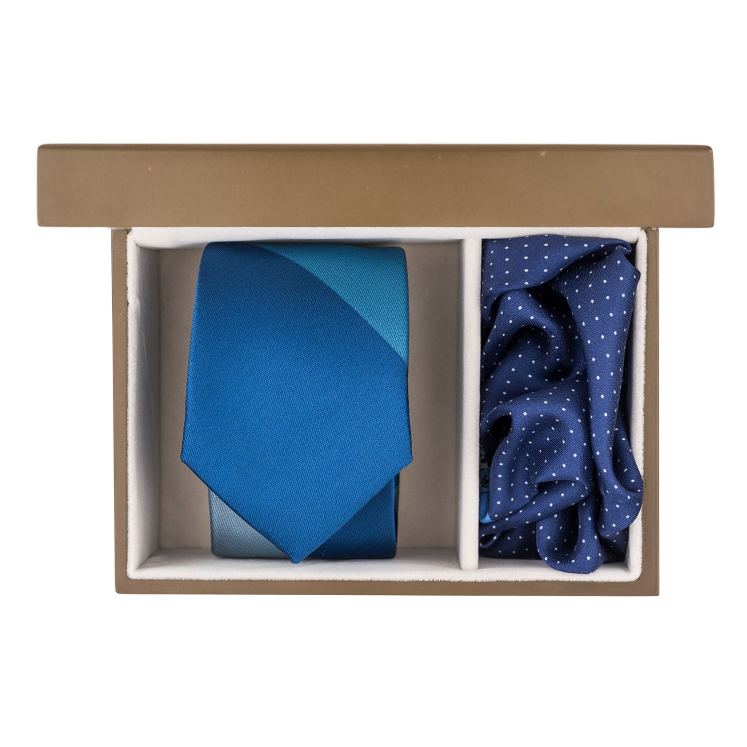 Blue Solid Necktie Combo