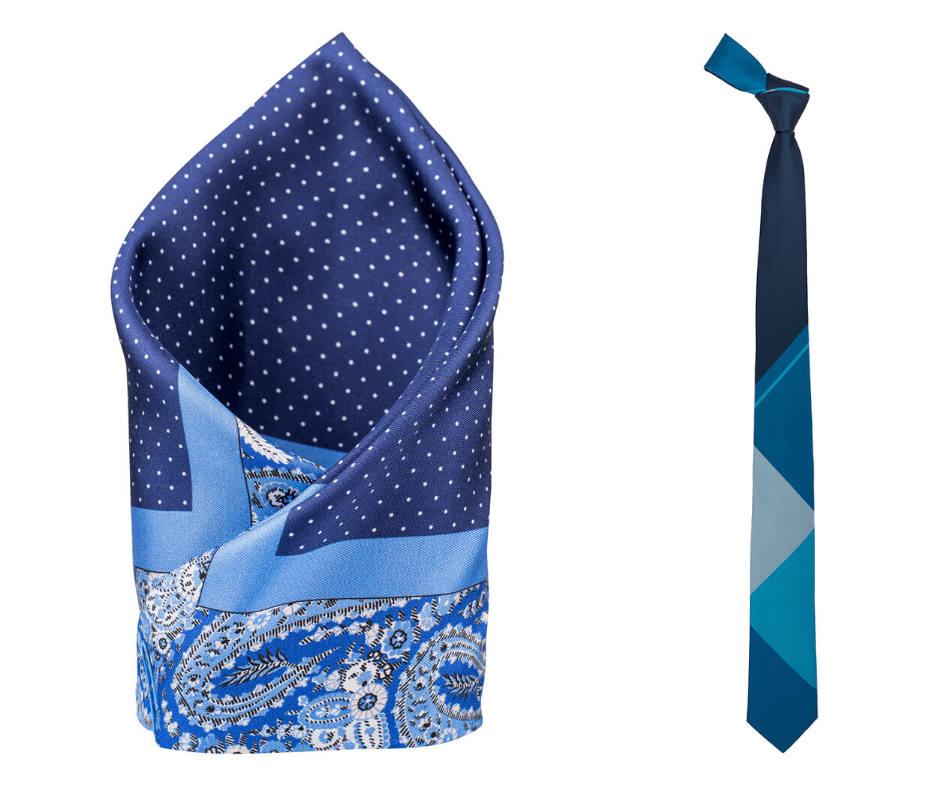 Blue Solid Necktie Combo