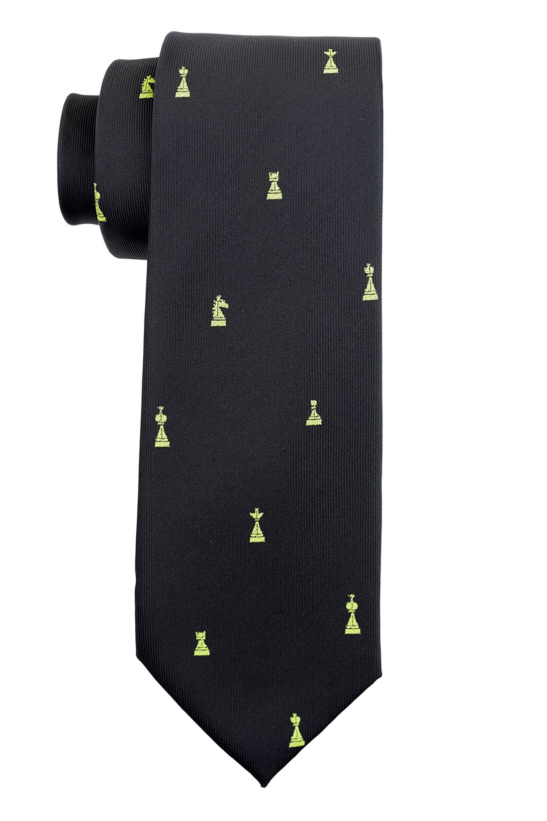 Chess Black Necktie and Cufflinks Set