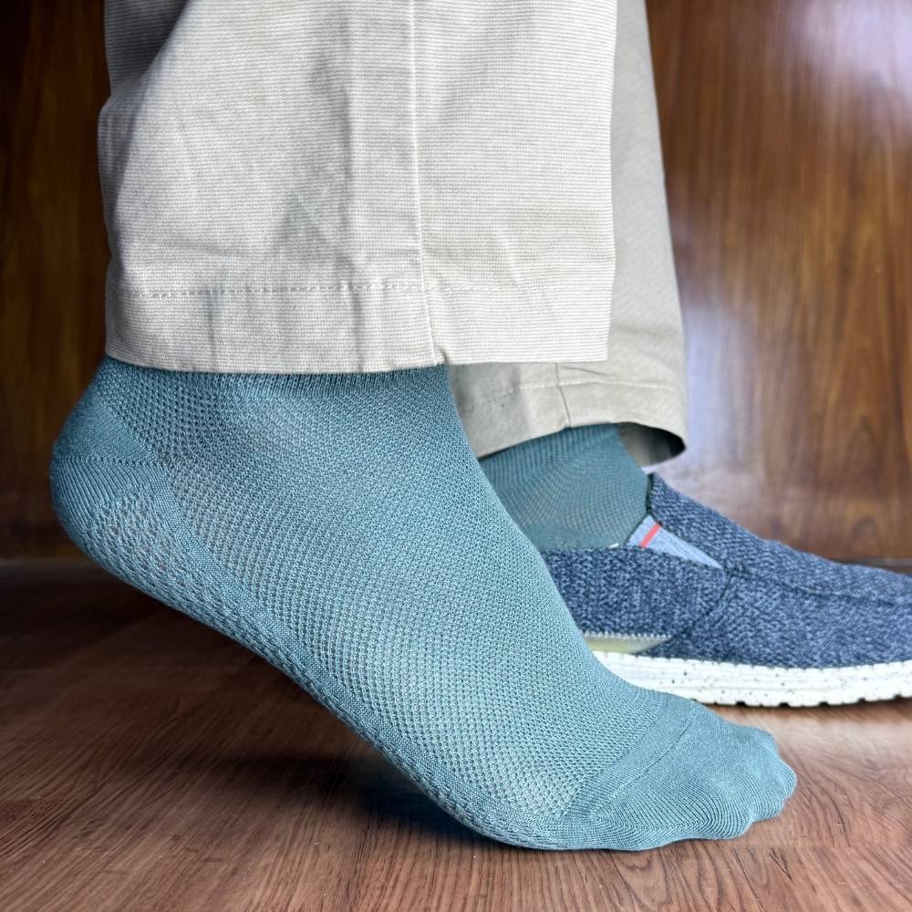 Navy Blue, White & Olive Green Pure Cotton Ankle Socks for Men & Women - Pack of 3 - Breathable Low-Cut Anti-Sweat Socks | Daily Wear