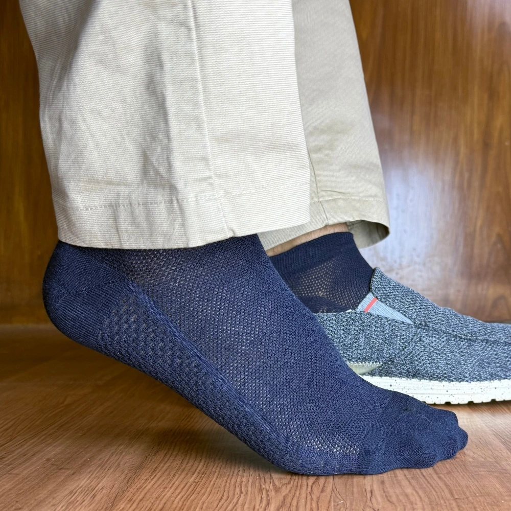 Khaki, Navy Blue & Olive Green Pure Cotton Ankle Socks for Men & Women-Pack of 3- Breathable Low-Cut Socks | Anti-Sweat & Anti-Friction