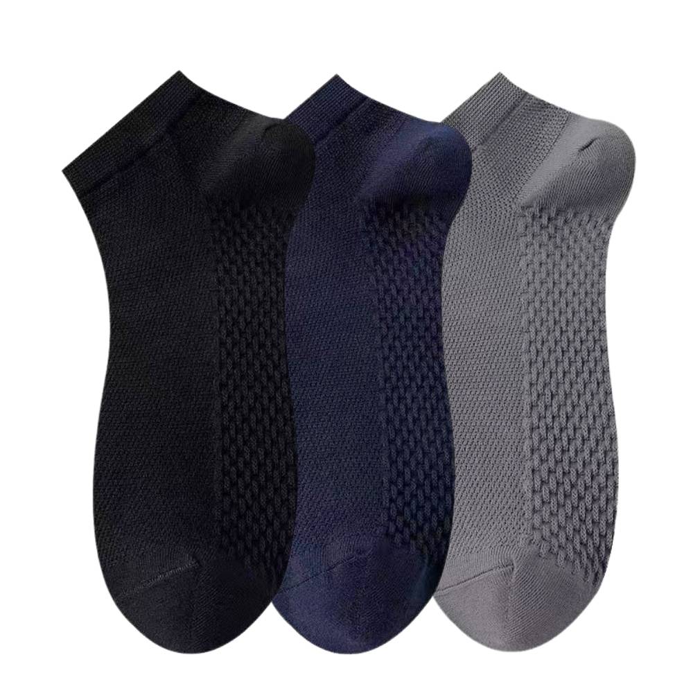 Black, Navy Blue & Grey Pure Cotton Ankle Socks for Men & Women-Pack of 3- Breathable Low-Cut Casual Socks | Anti-Sweat & Anti-Friction