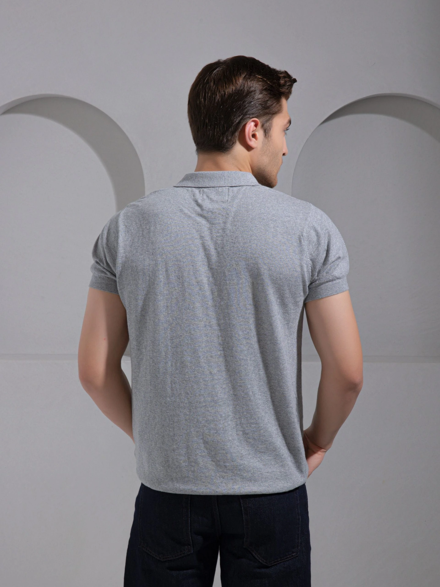 Men's Regular Fit Solid Coral and Grey Flat Knit Polo T-Shirt | Polo T Shirts For Men (Pack of 2)