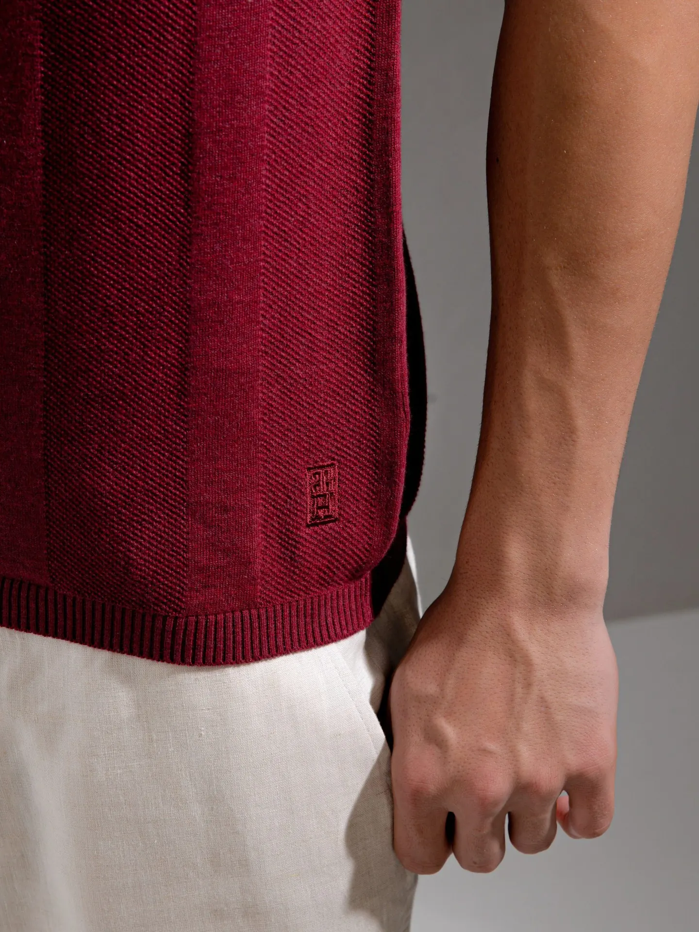 Men's Regular Fit Maroon and Grey Flat Knit Polo T-Shirt | Polo T Shirts For Men (Pack of 2)