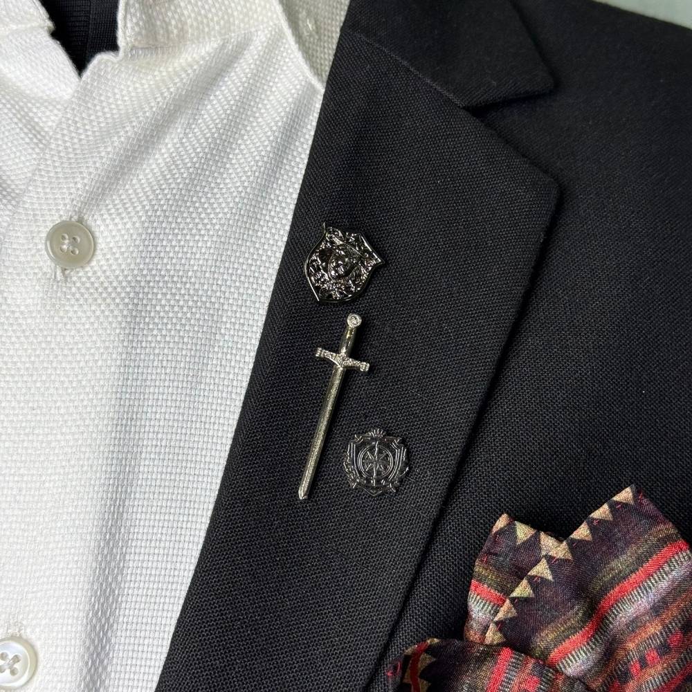 Gunmetal Lapel Pin Combo for Men