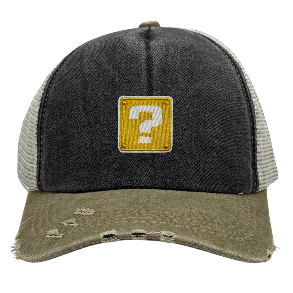 Charcoal & Olive Question Mark Logo Trucker Cap for Men & Women