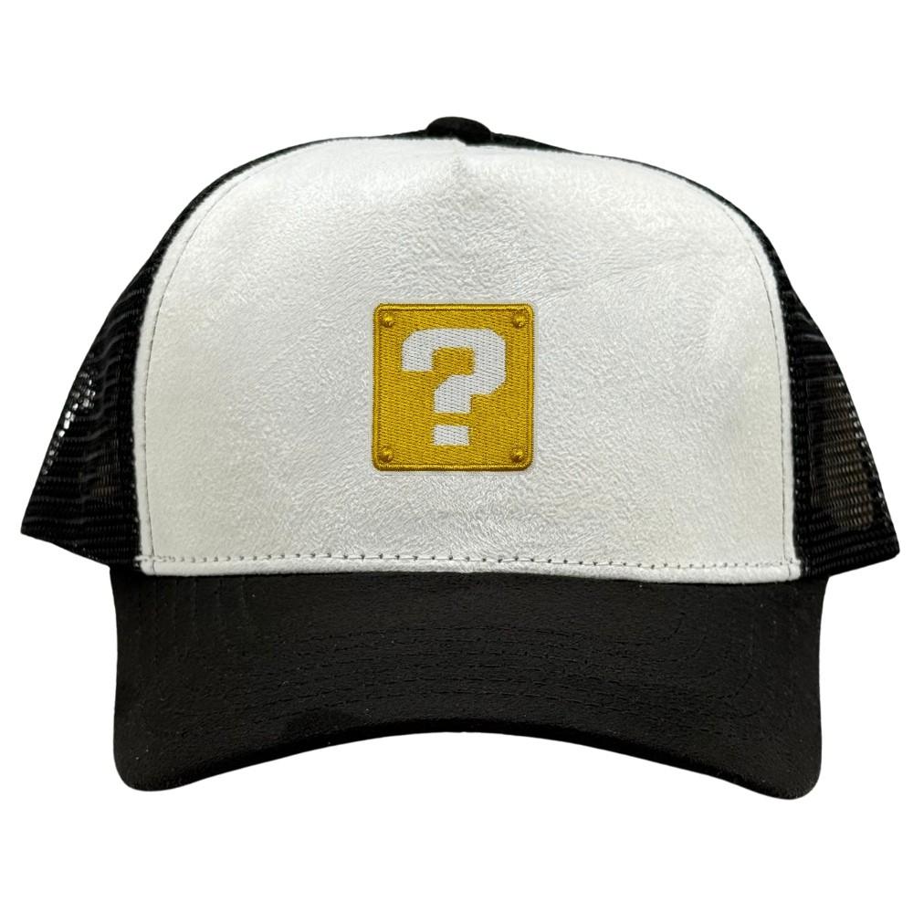 White & Black Question Mark Logo Trucker Cap for Men & Women