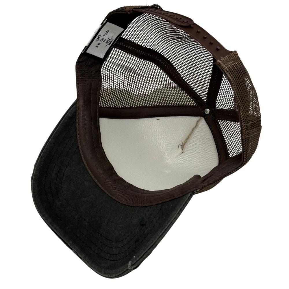Brown & Charcoal Navy Blue Star Logo Trucker Cap for Men & Women
