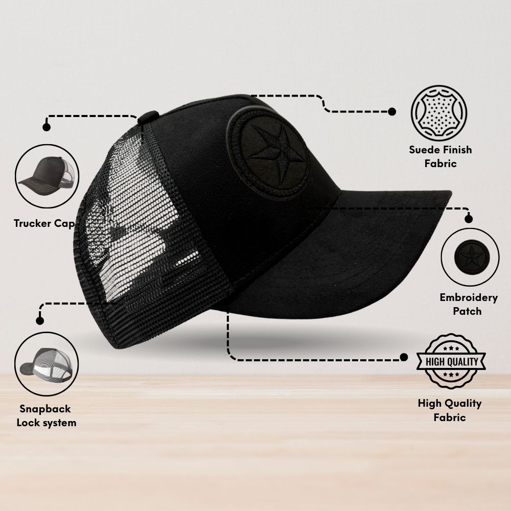 Black Star Logo Trucker Cap for Men & Women