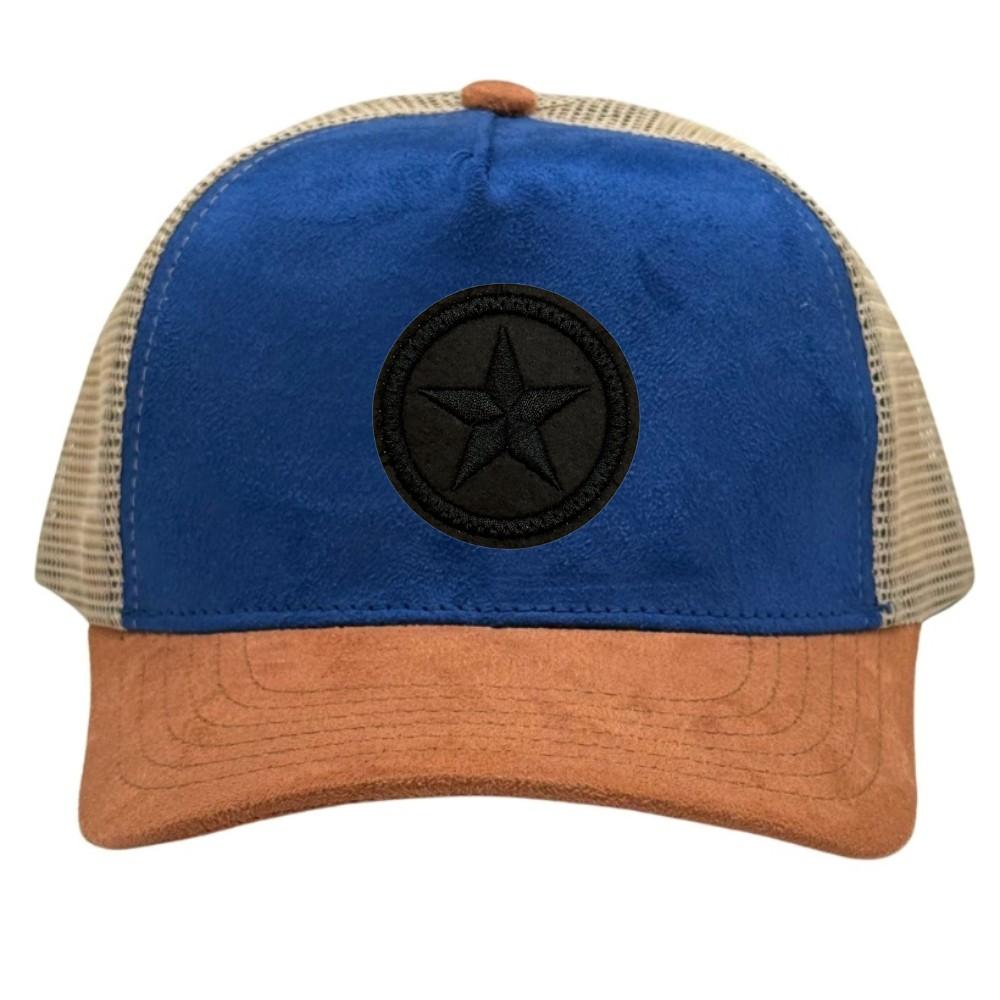 Blue & Beige Black Star Logo Trucker Cap for Men & Women