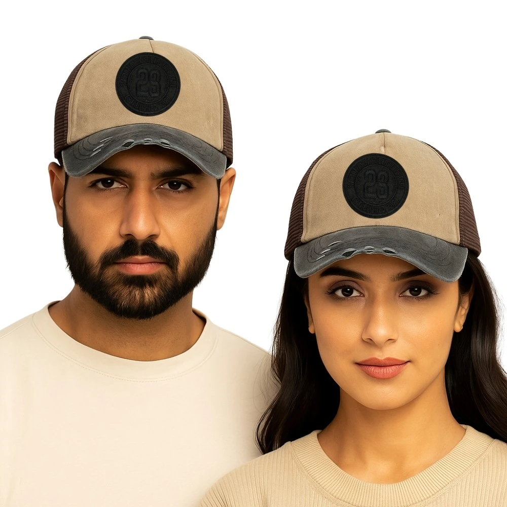 Brown & Charcoal 23 Logo Logo Trucker Cap for Men & Women
