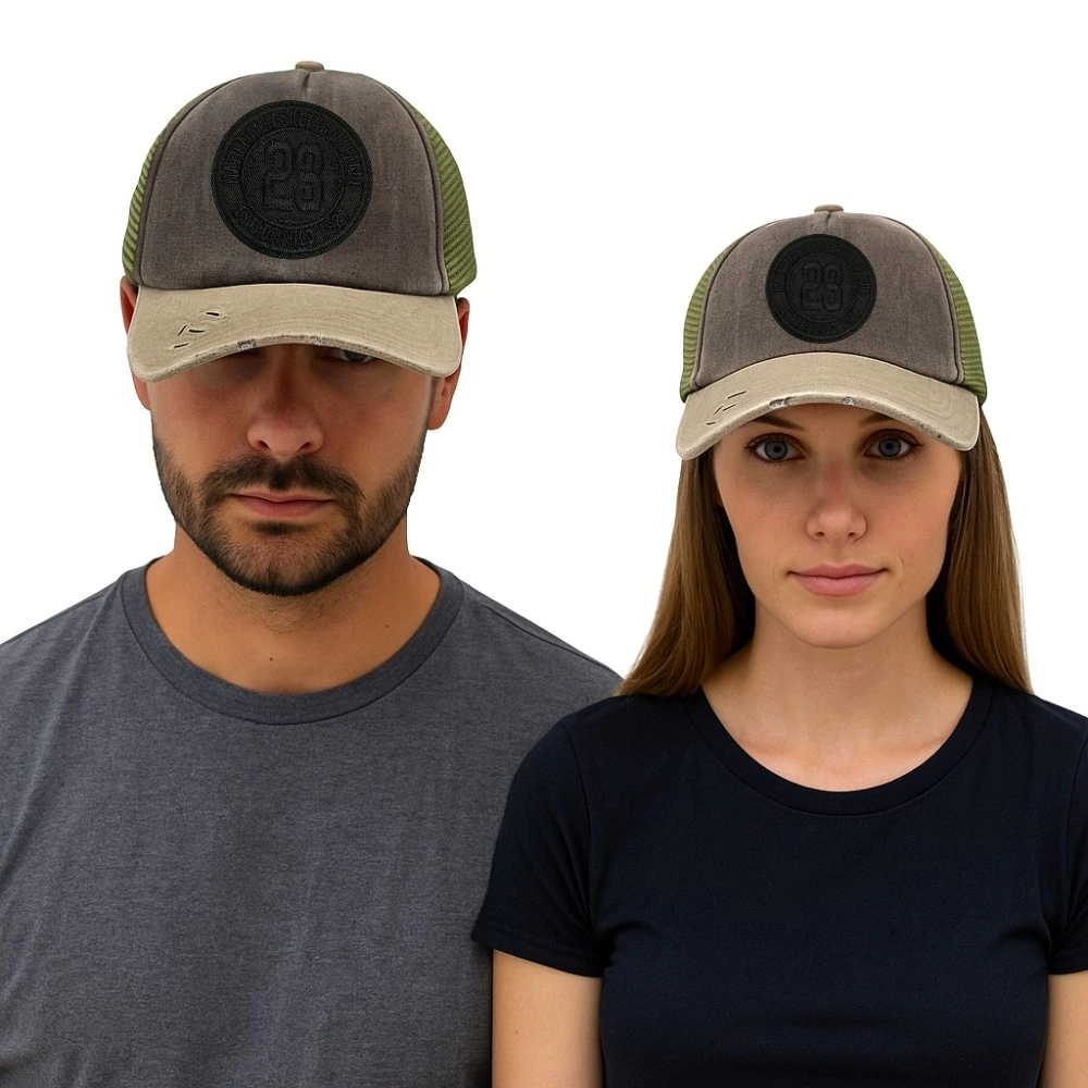 Olive Green & Khaki 23 Logo Logo Trucker Cap for Men & Women