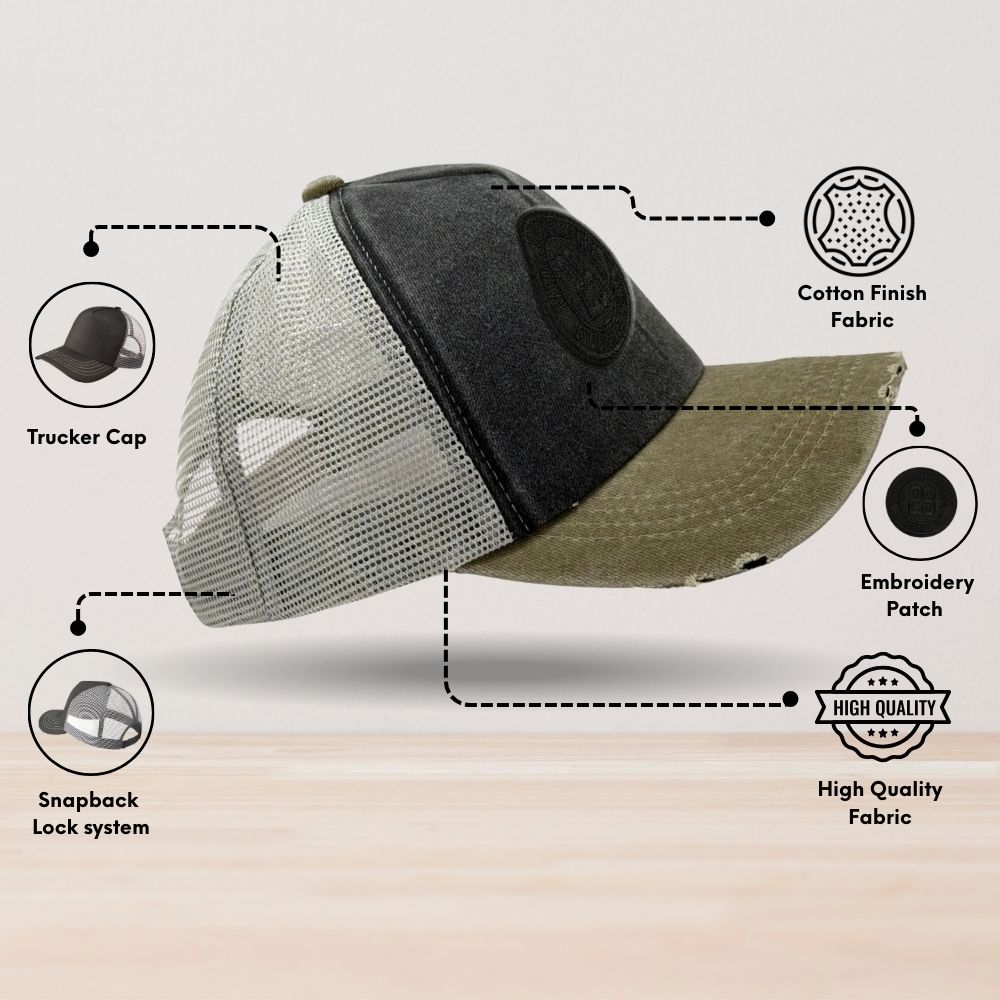 Charcoal & Olive 23 Logo Logo Trucker Cap for Men & Women