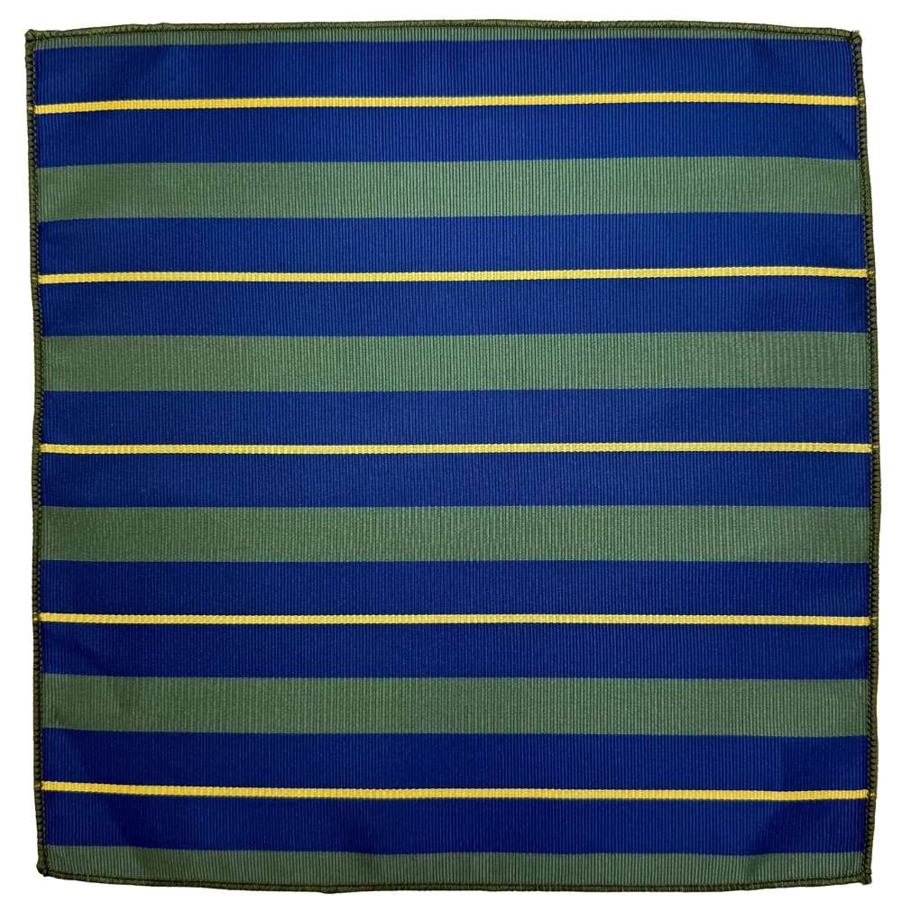 Blue and Green Stripe Pocket Square