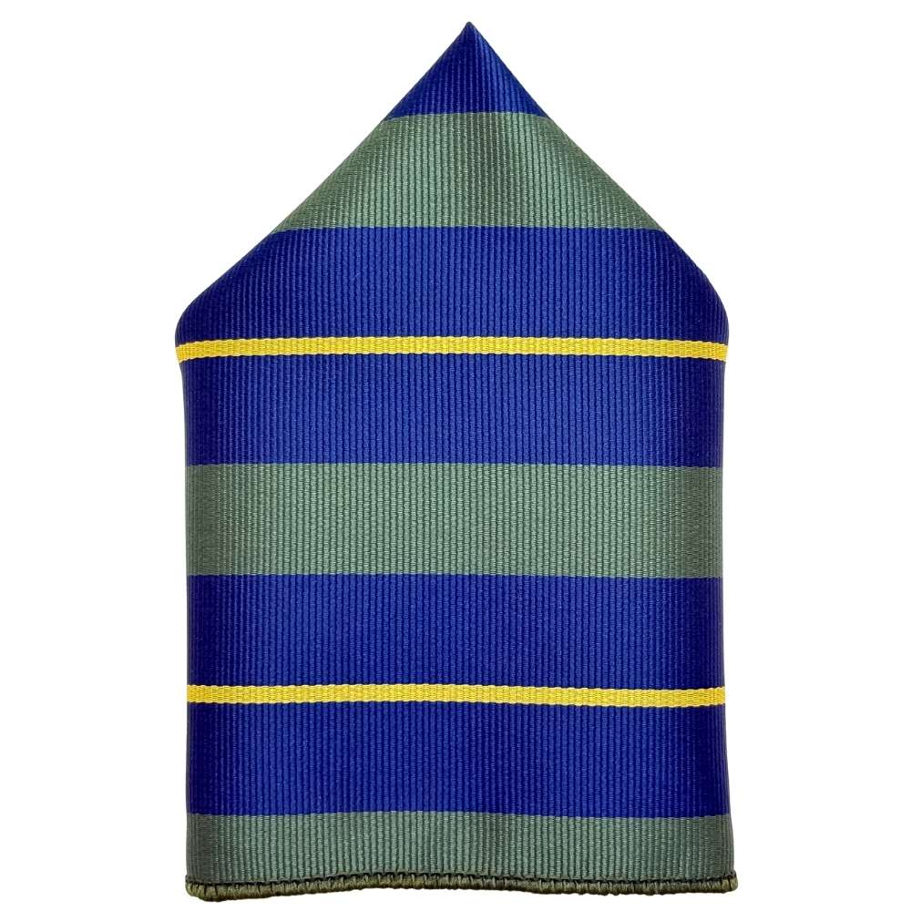 Blue and Green Stripe Pocket Square