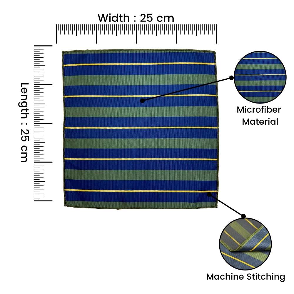 Blue and Green Stripe Pocket Square
