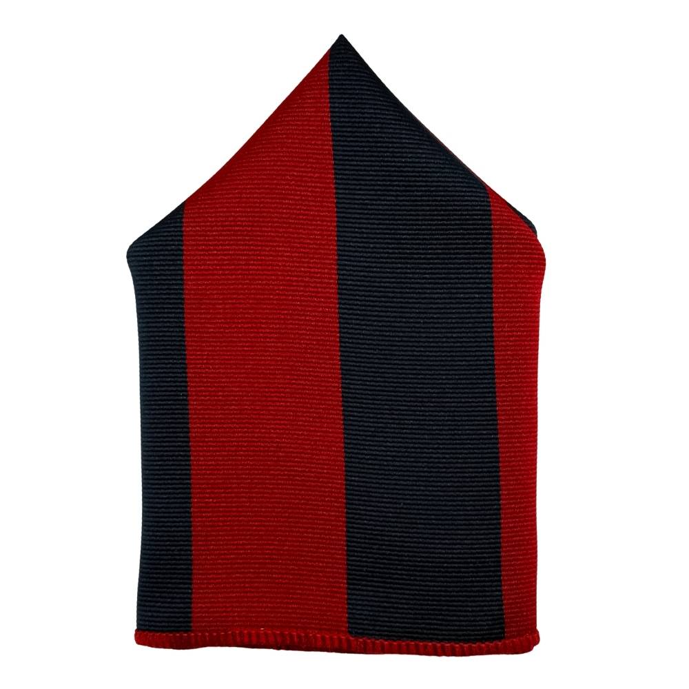 Red & Navy Microfiber Pocket Square For Men with Stripe Design