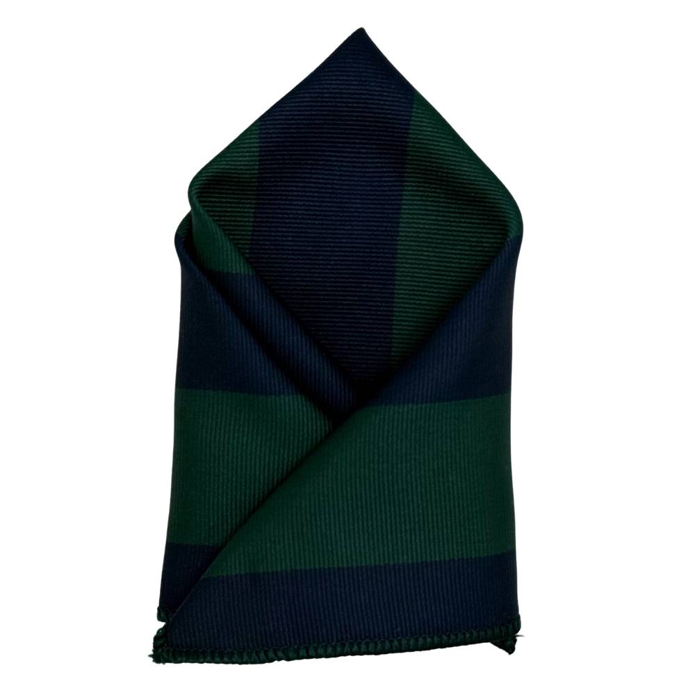 Green & Navy Stripe Microfiber Pocket Square