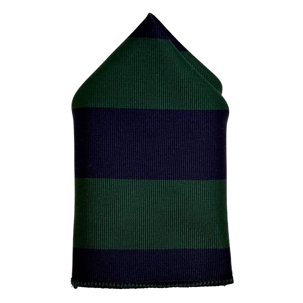 Green & Navy Stripe Microfiber Pocket Square