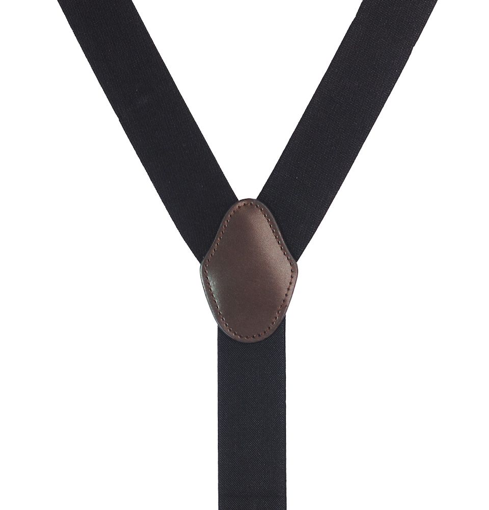 Black Y-Back Clip-On Suspenders for Men