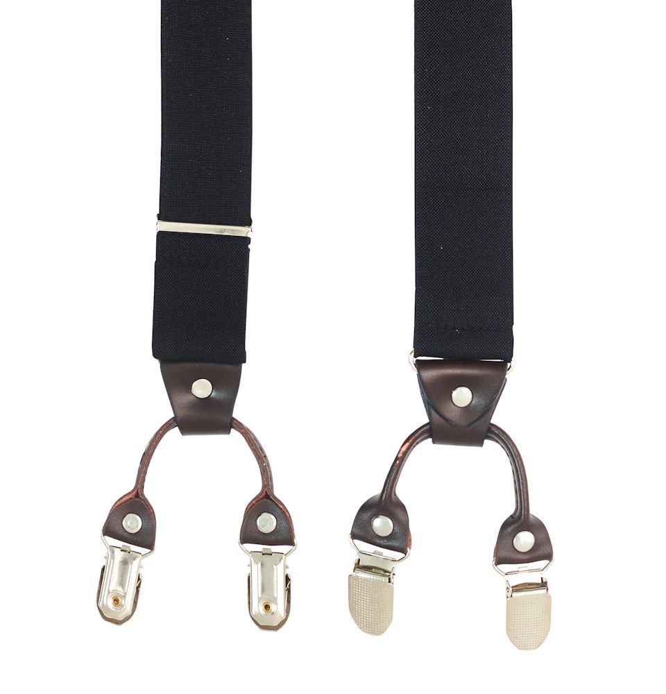 Black Y-Back Clip-On Suspenders for Men