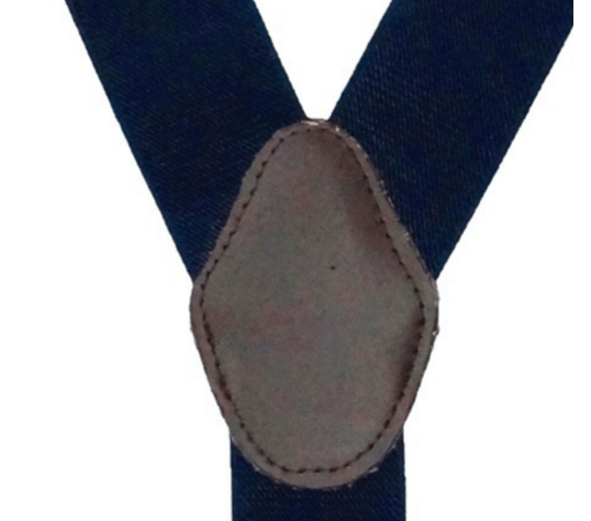 Navy Blue Y-Back Clip-On Suspenders for Men