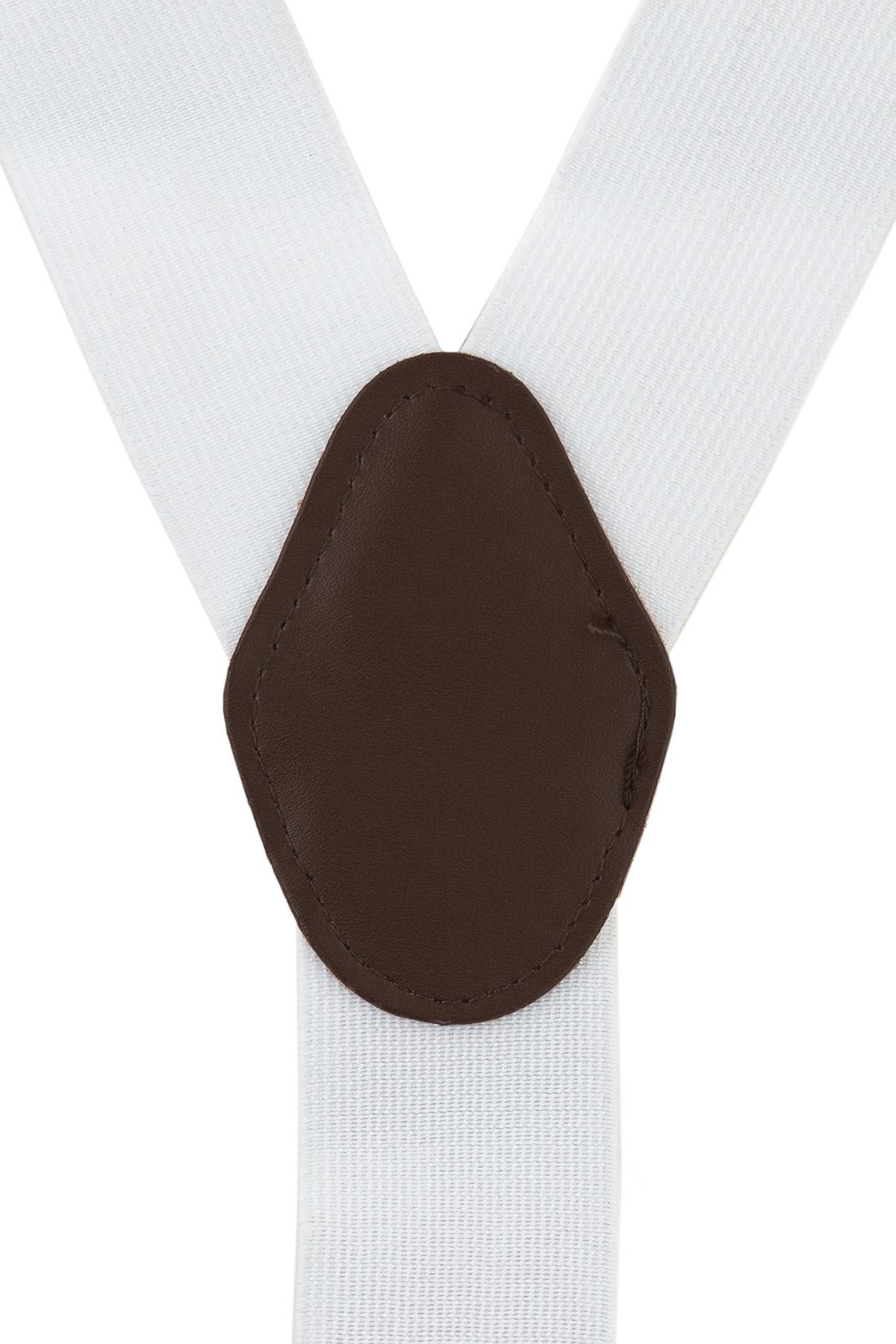 White Y-Back Clip-On Suspenders for Men