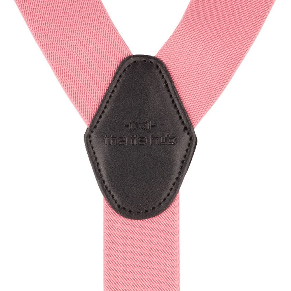 Pink Y-Back Clip-On Suspenders for Men