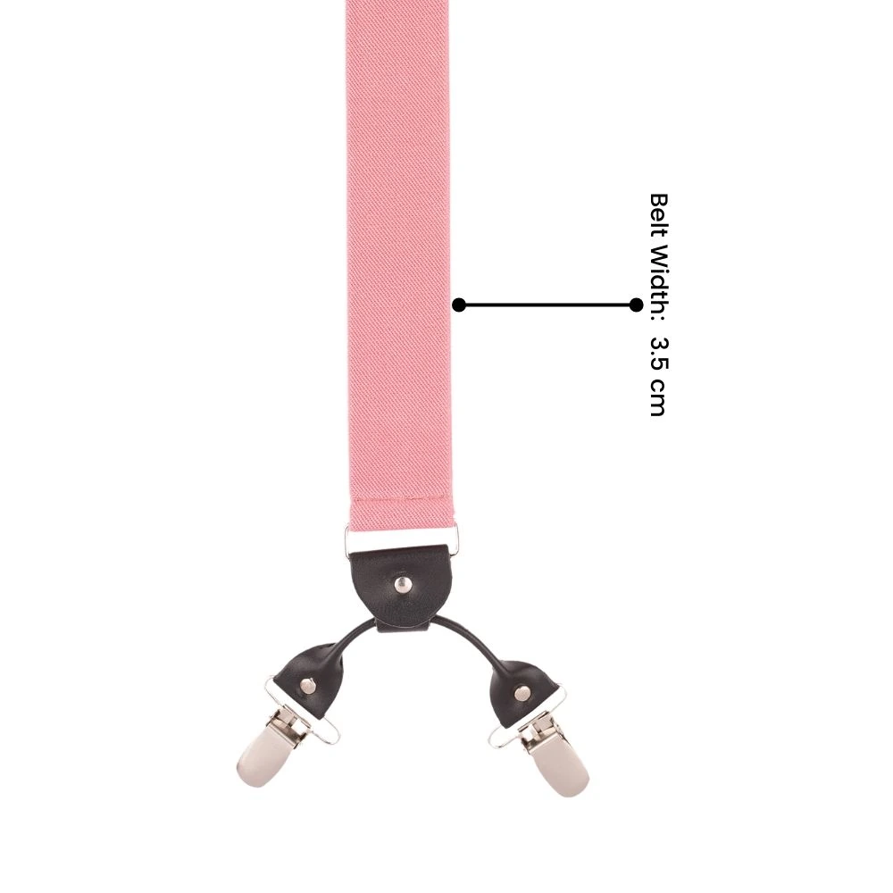 Pink Y-Back Clip-On Suspenders for Men
