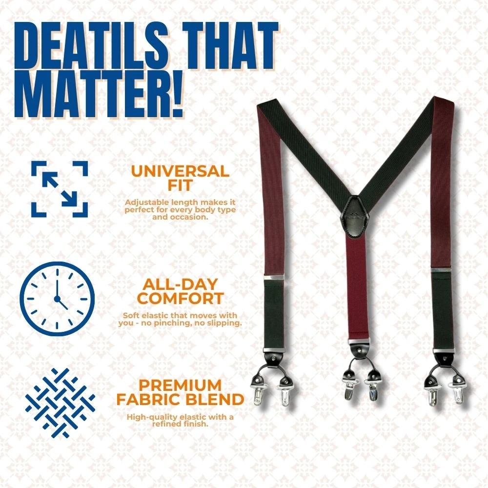 Green Y-Back Clip-On Suspenders for Men