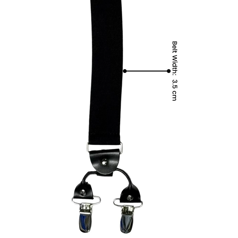 Grey Herringbone Y-Back Clip-On Suspenders for Men