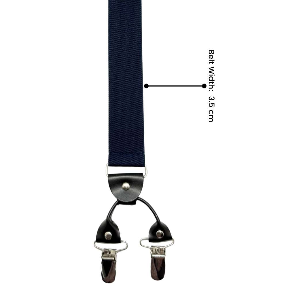 Blue Checkered Y-Back Clip-On Suspenders for Men