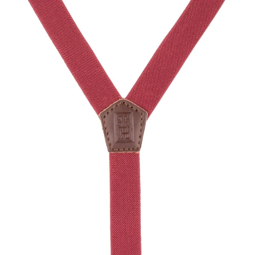 Burgundy Y-Back Clip-On Suspenders for Men