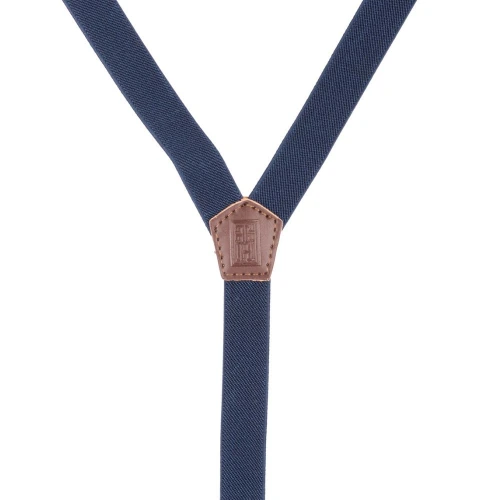 Navy Blue Y-Back Clip-On Suspenders for Men