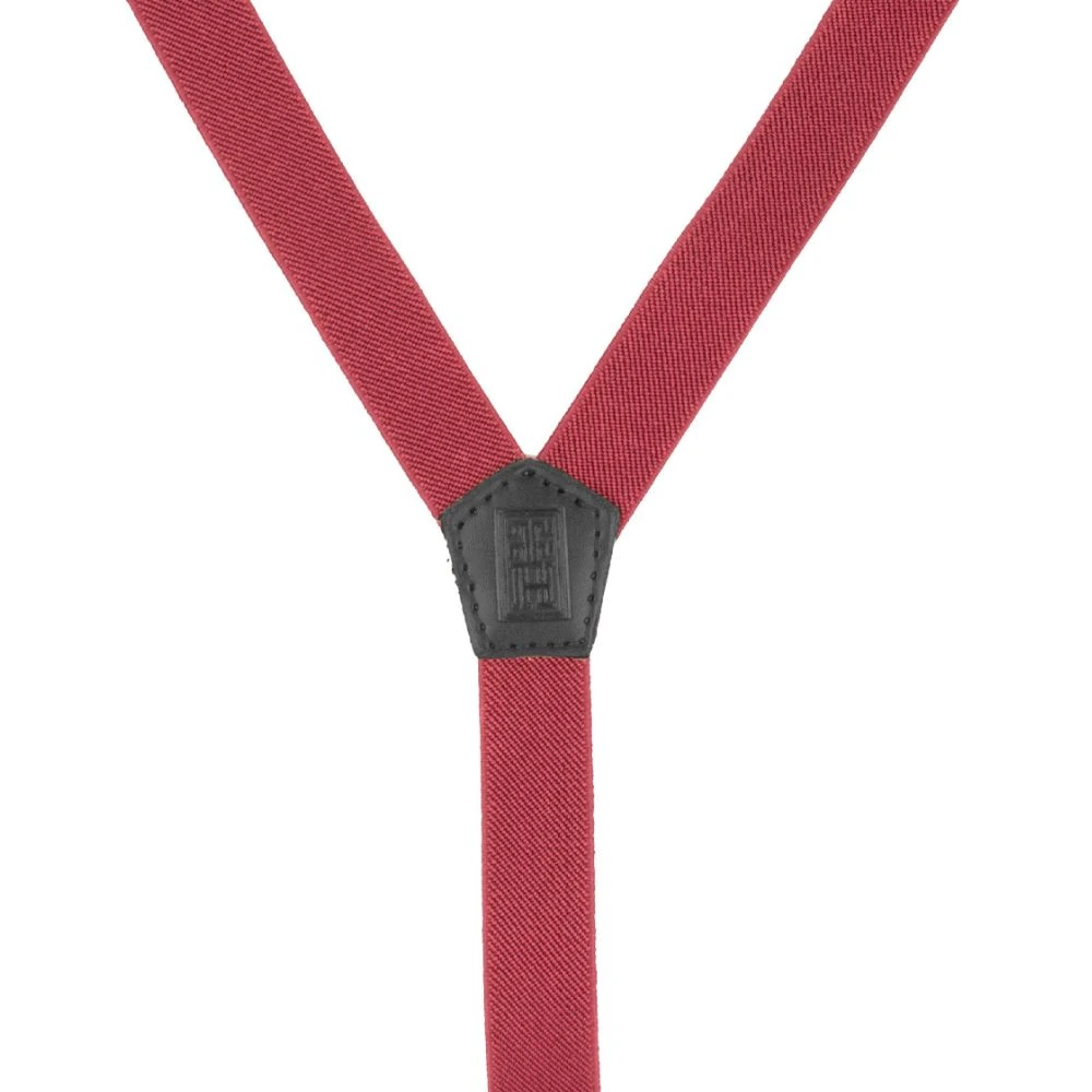 Burgundy Y-Back Clip-On Suspenders for Men