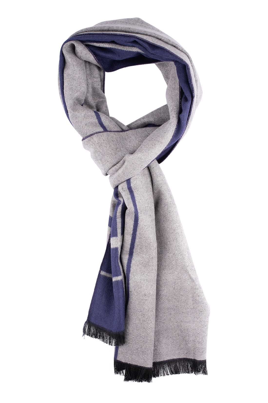Blue Wool Scarf for Men