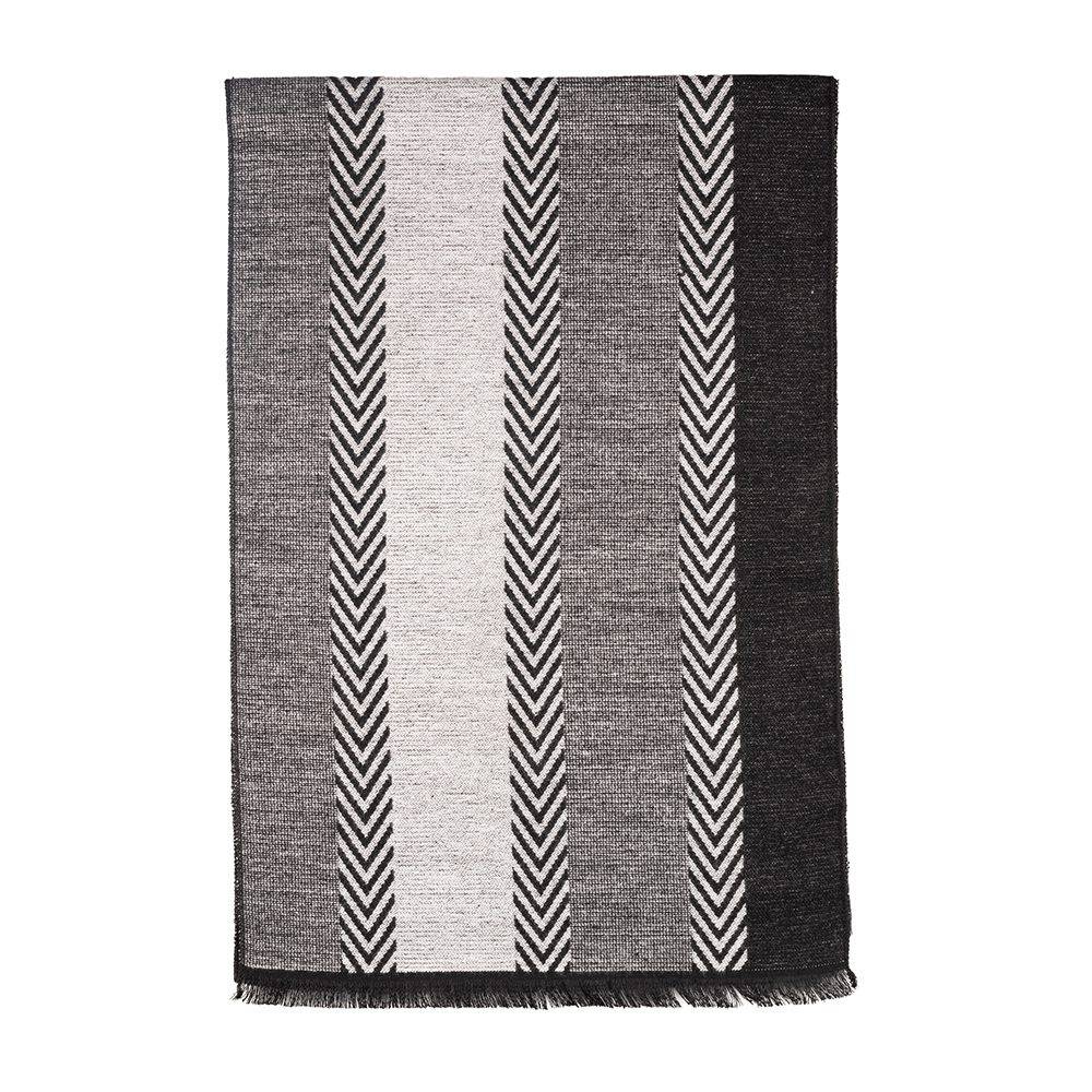 Grey Geometric Wool Scarf for Men