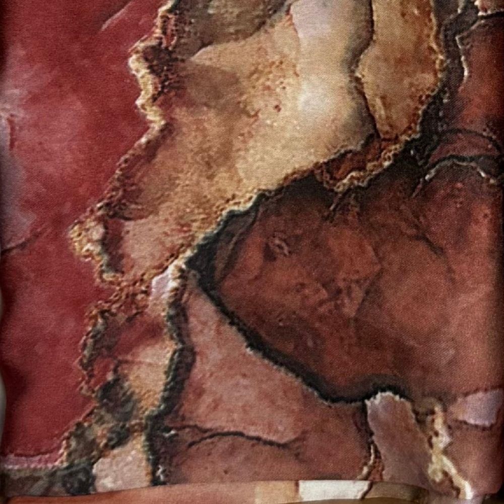 Pink Abstract Silk Scarf for Men