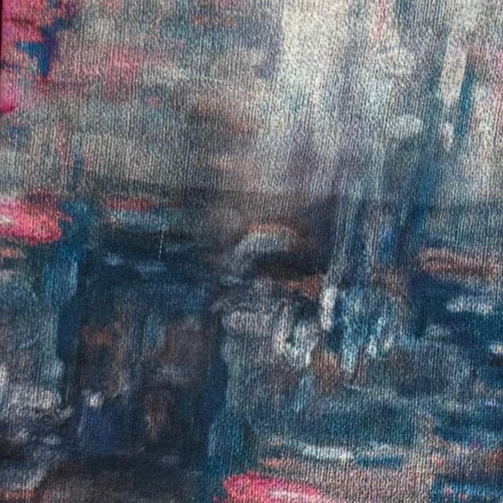 Blue Abstract Silk Scarf for Men